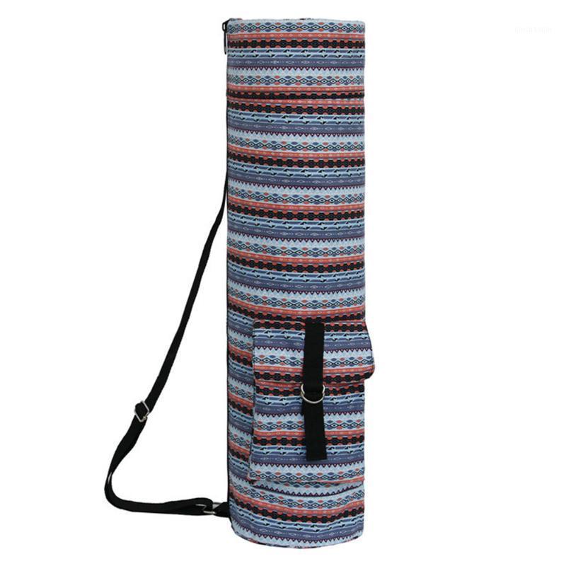 

Mobile Phone Single Shoulder Sports Equipment Storage Full Zip Canvas Ethnic Style Pilates Yoga Mat Bag Carrier With Pocket1, Red
