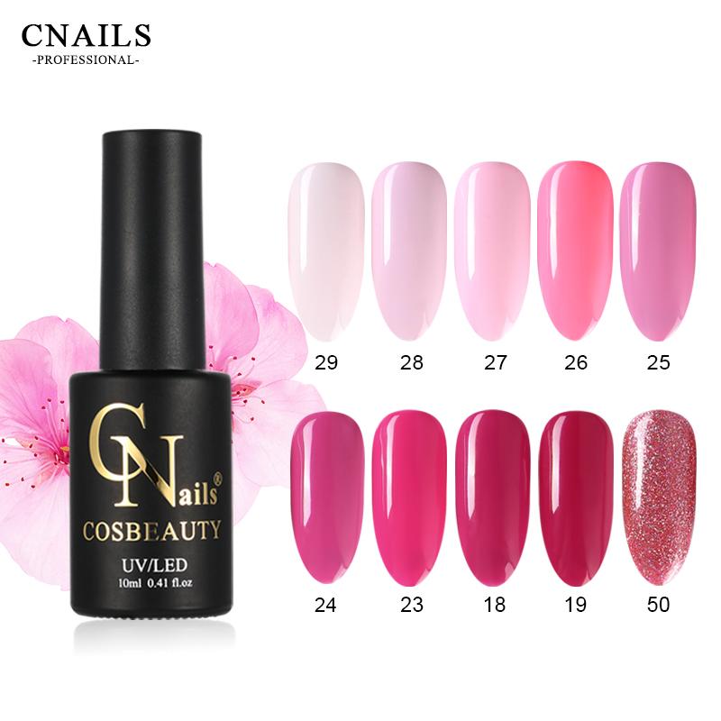 

10 Pcs Pink 10ml Gel Nail Polish Set For Nail Art UV LED Lamp Varnishes Base Top Coat Gel Soak Off Lacquer Varnish Party, 18