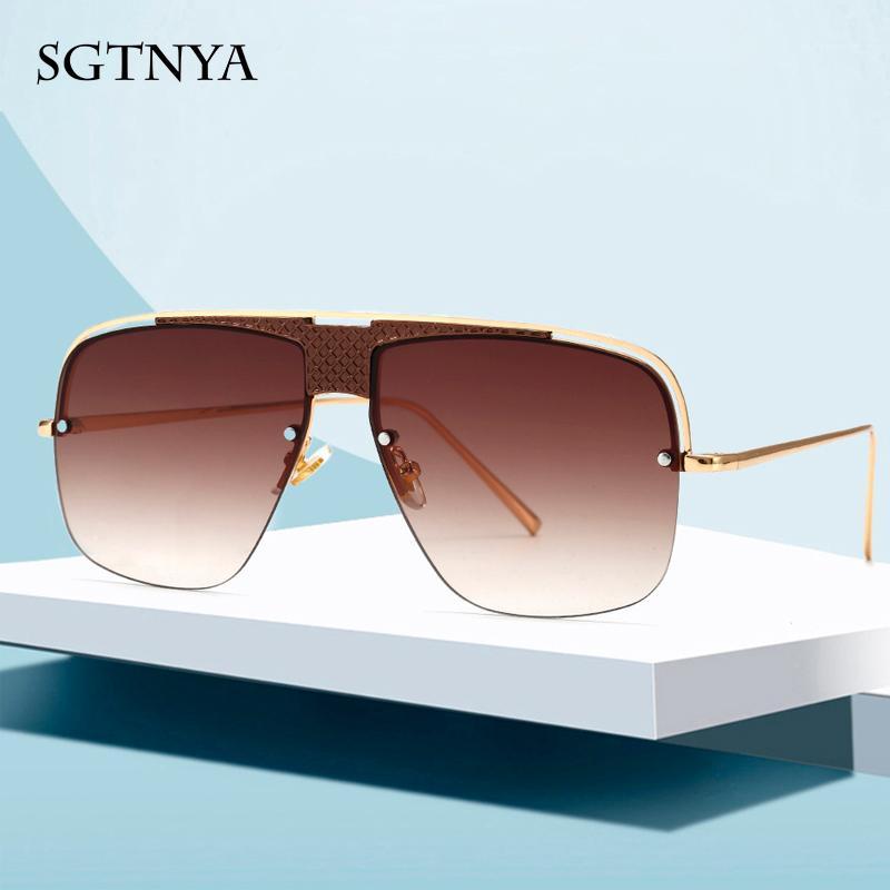 

New European and American fashion sunglasses wild style large frame metal sunglasses men and women same personality glassesUV4001