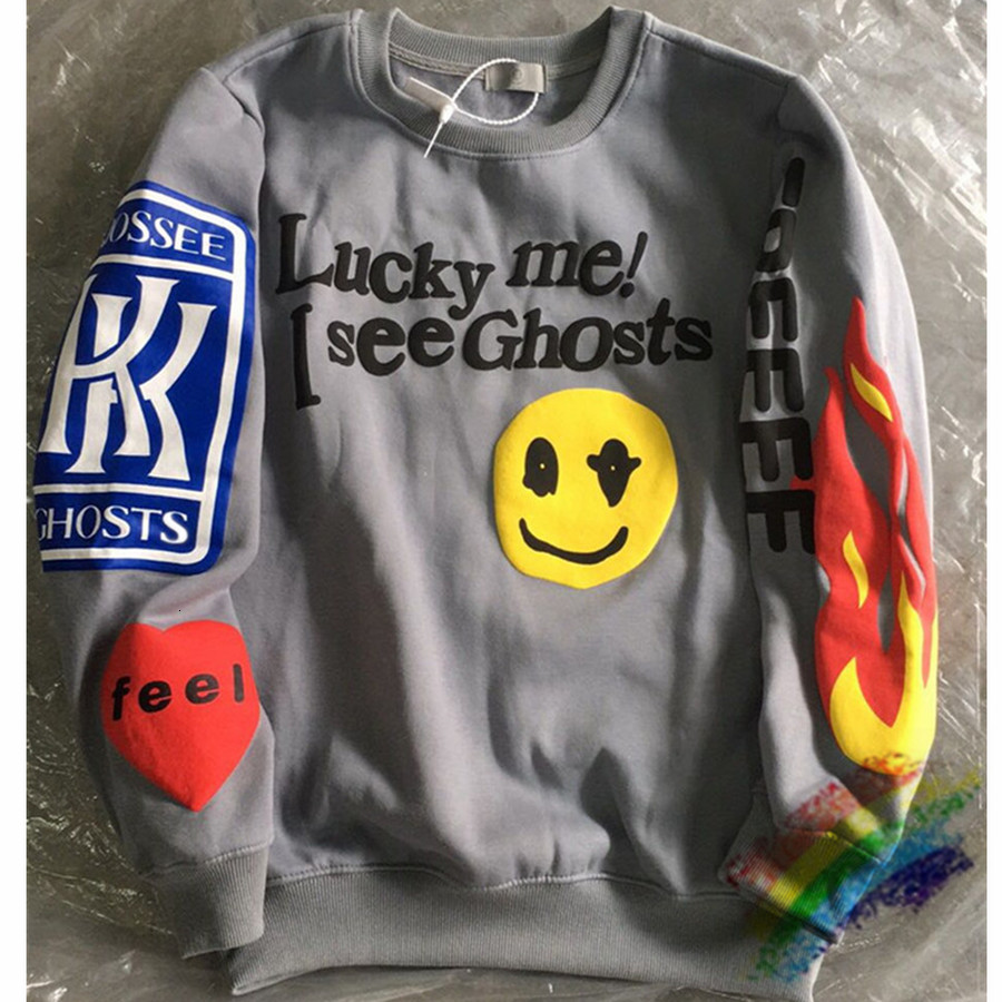 

2021 New Lucky Me i Ghosts Kanye West Cudi Sweatshirts Kid See Ghost Los Angeles Hoodies Asian Size Men Women Bnly