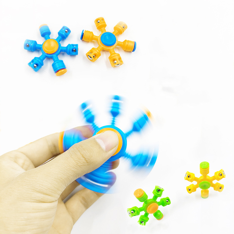 

Fidget Toys Easter New Plastic steel ball six arm horizontal and vertical rotation creative finger tip gyro decompression vent toys are available in stock