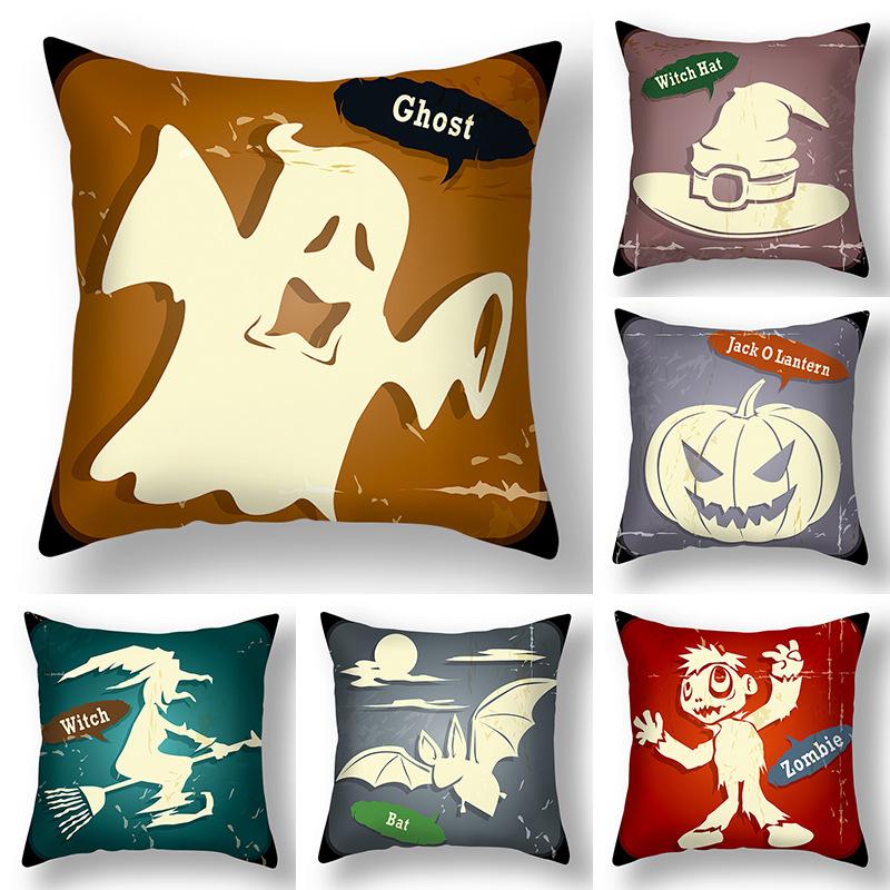 

Abstract Cartoon Character Series Halloween Pillow Cover Decoration Polyester Pillowcase for Sofa Car Home Decor, 20hw8-04