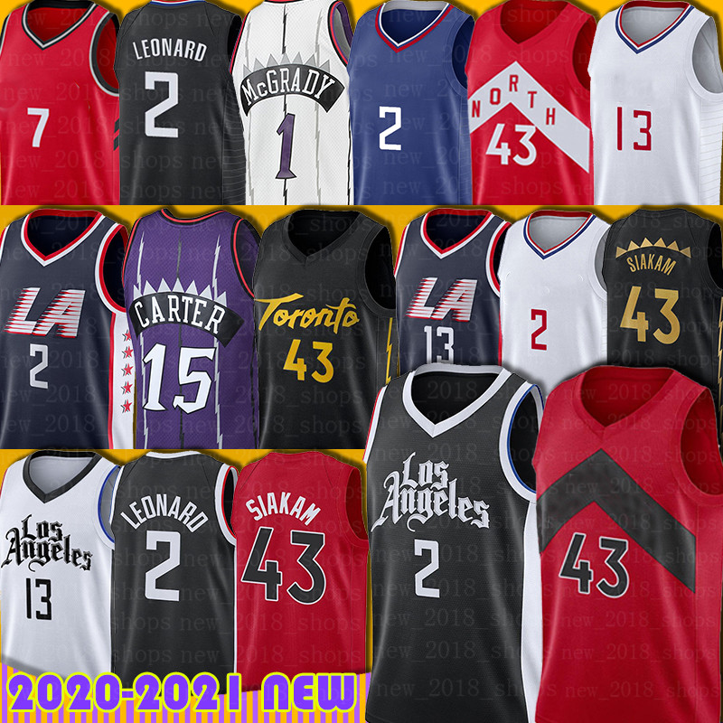 

Vince 15 Carter Kawhi 2 Pascal Leonard 43 Siakam Jerseys Tracy Camby McGrady Fred Kyle VanVleet Lowry Paul 13 George Jersey Basketball Men, Youth jersey