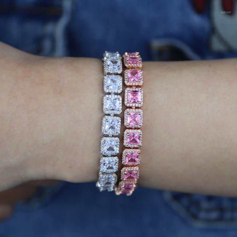 

white pink cz cluster bracelet 16cm 18cm fashion women jewelry high quality iced out bling Jewelry1