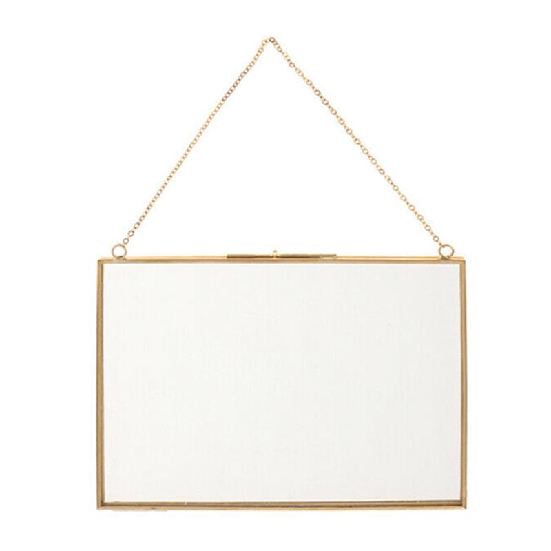 

Brass Retro Creative Glass Artwork Plant Specimen Double-sided Glass Metal Photo Frame Plant Photo Frame Horizontal/Vertical