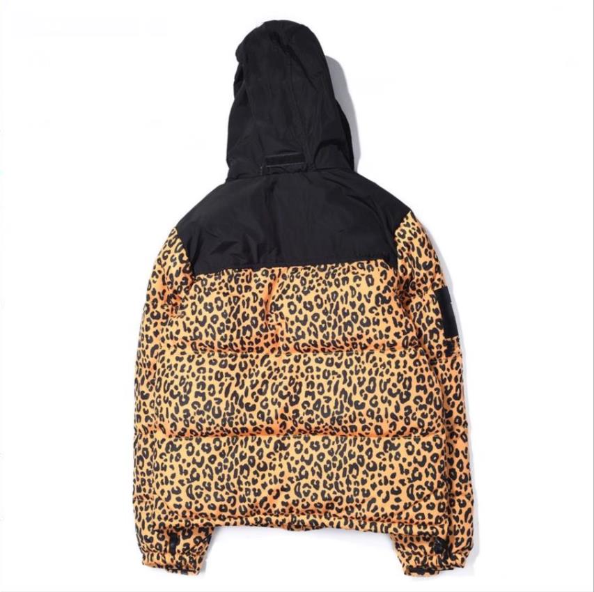 

Hot Sale Leopard mens Down coats Hooded Couple Thicken Down Jacket Can Hide Hat Asain size M-XXL, Black