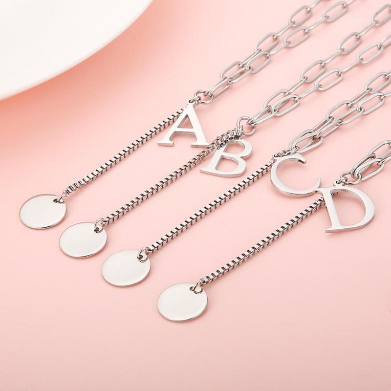 

Stainless Steel 26 Letter Round Choker Necklace For Women European and American Minimalist Fine Jewelry1
