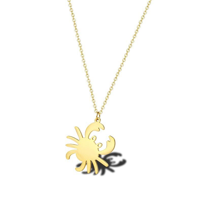 

RIR Cute Sea Animal Necklaces Maryland Crab Pendant Necklace Ocean Charm Nautical Jewelry for Women Girls Pet Lover