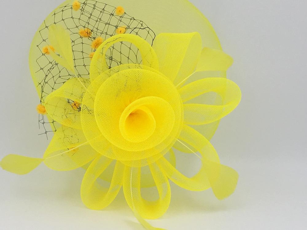 

17 colors Fascinator with Feathers and Veiling ladies day Wedding Bridal Party Wedding Brides Hair accessories bride headdress