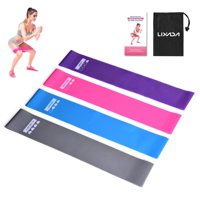 

4PCS Workout Bands Fitness Equipment Exercise Resistance Loop Band Set Of With Carry Bag For Legs BuArms Yoga Fitness Pilates