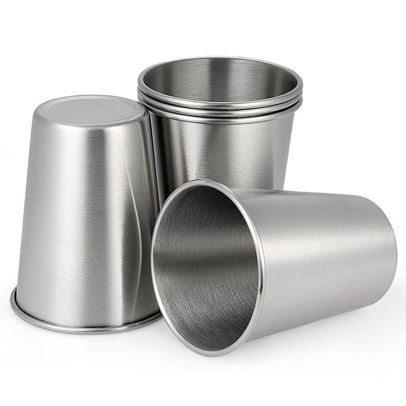 

5 Pieces Stainless Steel Mug Stainless Steel Cup Stackable Mug 350ml, Silver