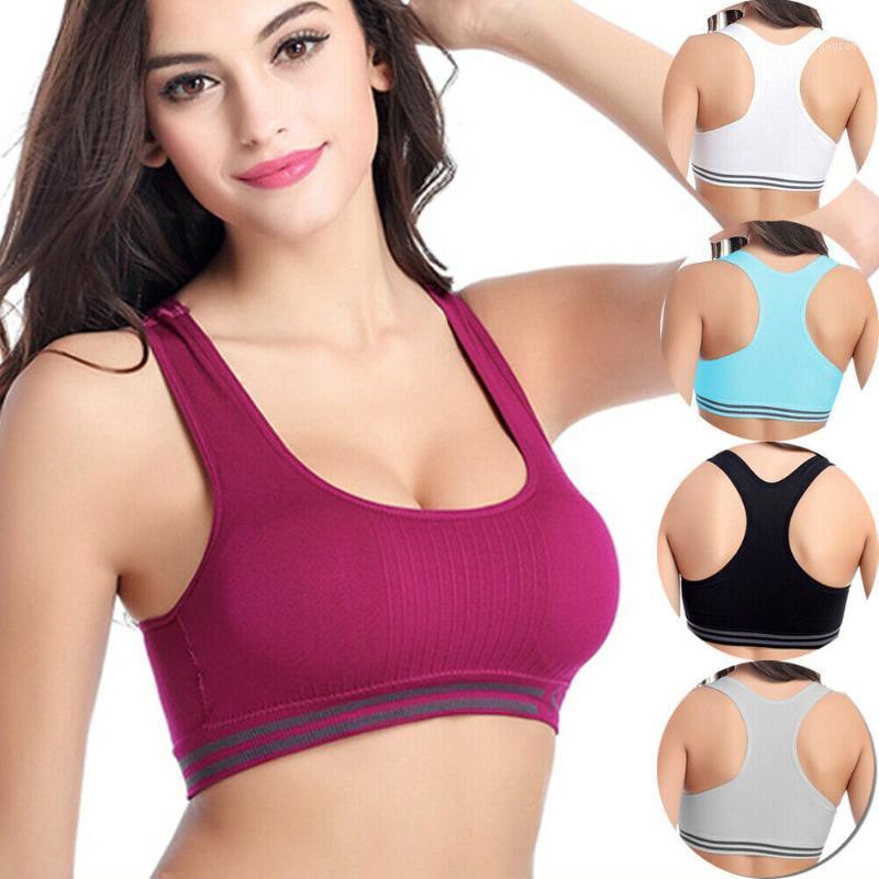 

Summer Women's Comfort Sports Bra Form Bustier Top Seamless Breathable Yoga Bras Workout Fitness Vest1, Black
