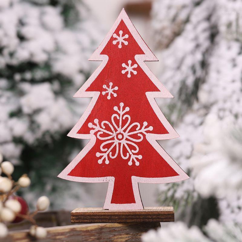 

Wooden Christmas Tree Snowflake Ornament Desktop Table Decoration Merry Xmas Creative Drops 634E1