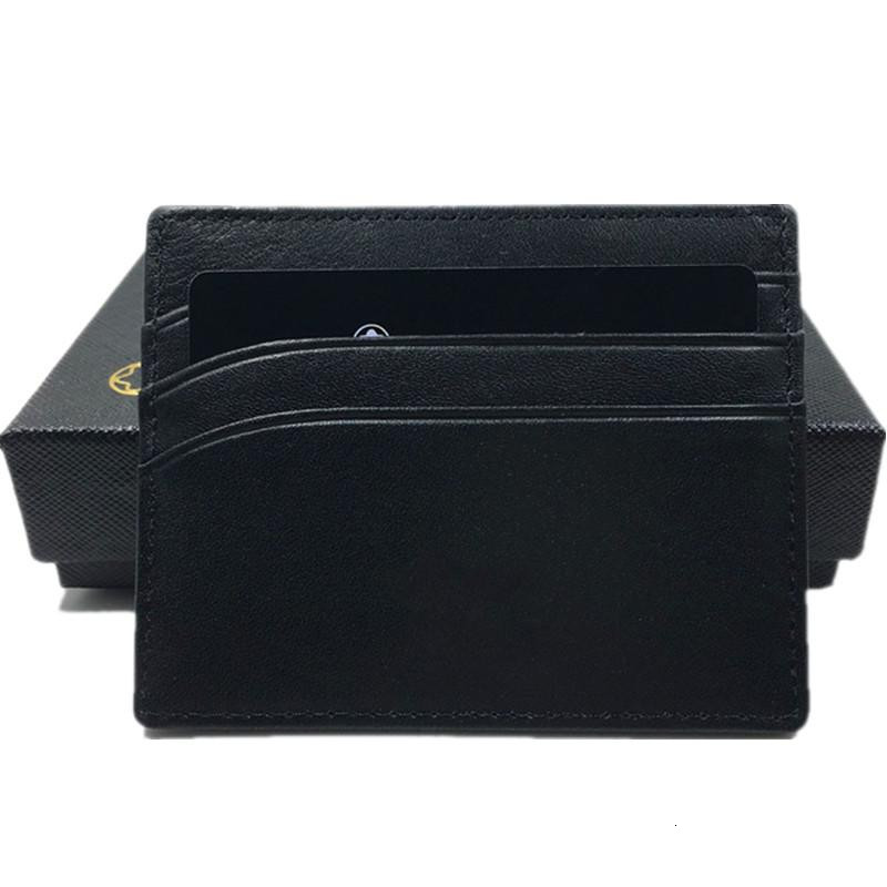 

Classic Black Genuine Leather Credit Card Holder Wallet Top Quality Thin Bank ID Card Case Star MB Designer Coin Pocket Bag Small Purses