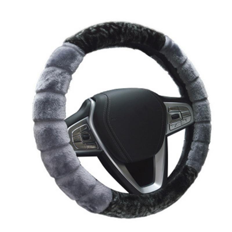 

Universal 1PCS Winter Super Soft Universal Plush Warm Car Steering Wheel Cover Car Interior Accessories 4 Color