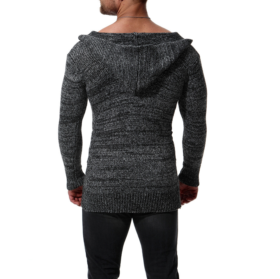 

2021 New Winter Men Solid Color Turtleneck Sweaters Warm Casual Knitted Pullovers Sweater 93gh, Dark grey