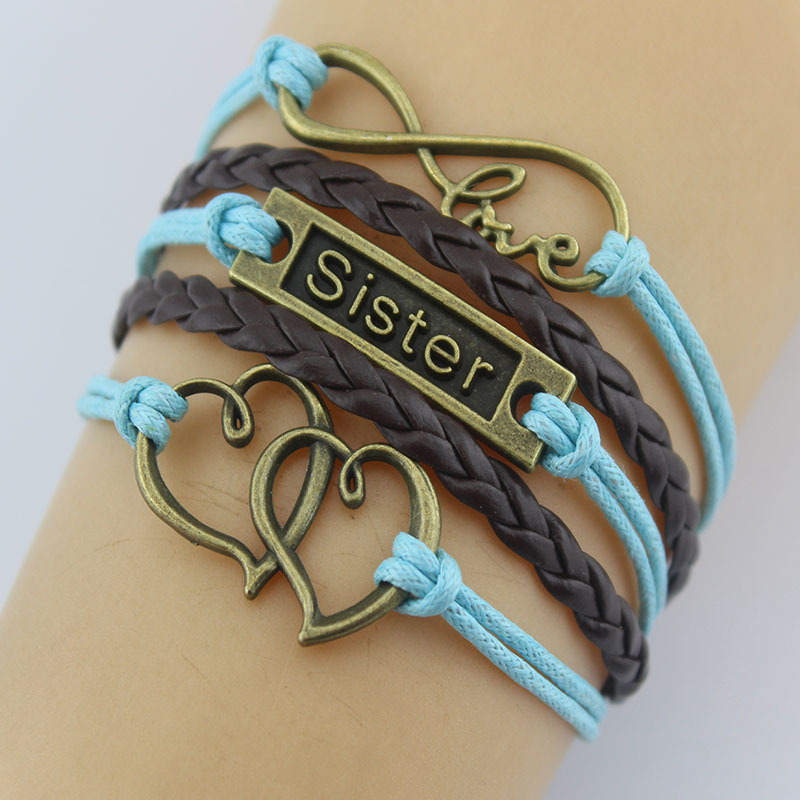

Infinity Love Sister Double Heart Elephant Bracelet for Women & Men Friendship Charm Bracelet Multi-layer Bracelets Jewelry