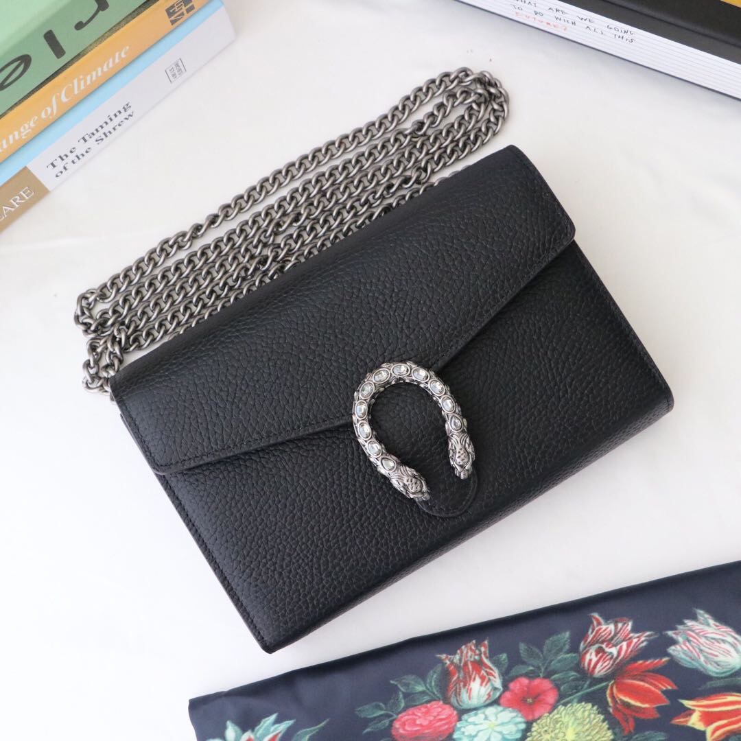 

Top Quality 5A 401231 20cm Dionysuss Chain Wallet WOC Wallets,Tiger Head Spur, Genuine Leather Ladies Messenger Bags Come with Dust Bag+Box, 5a_01