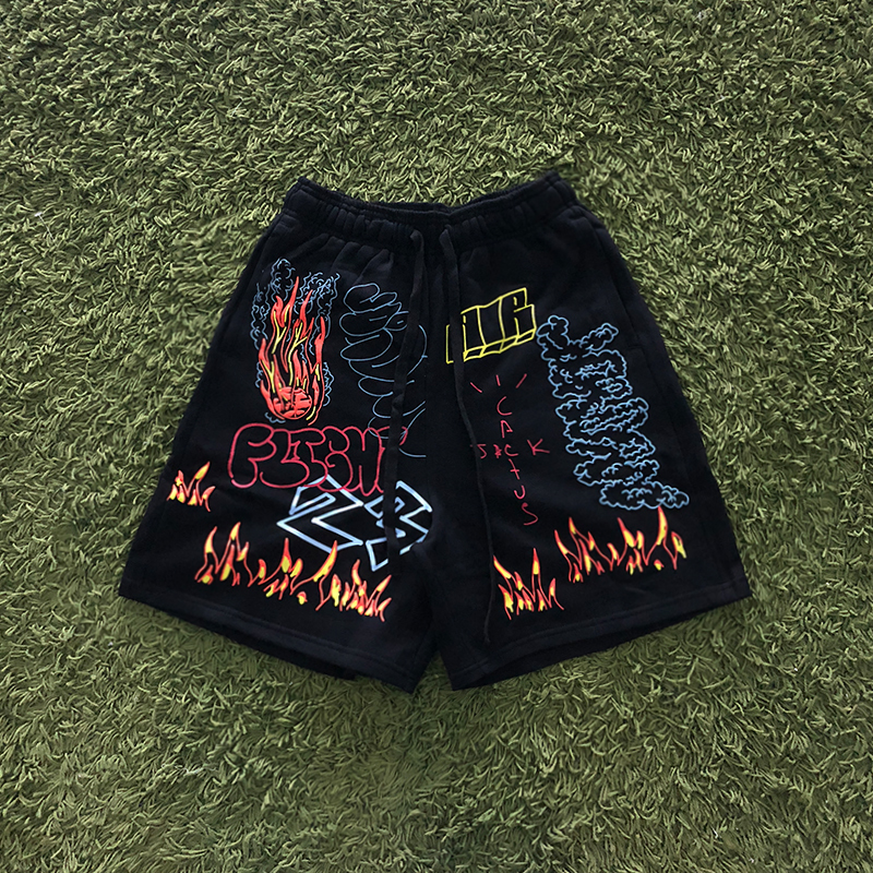 

2021 New Jack Travis Scott Astroworld Tour Graffiti Men Women Embroidery Cactus Shorts High Quality Breechcloth 6a6m