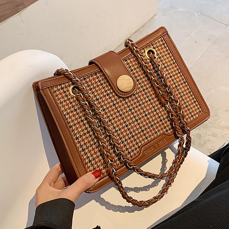 

Fashion Knitting Pattern PU Leather Shoulder Bags For Women 2021 Designer Handbags High Quality Underarm Bag Simple Retro Bags, Black