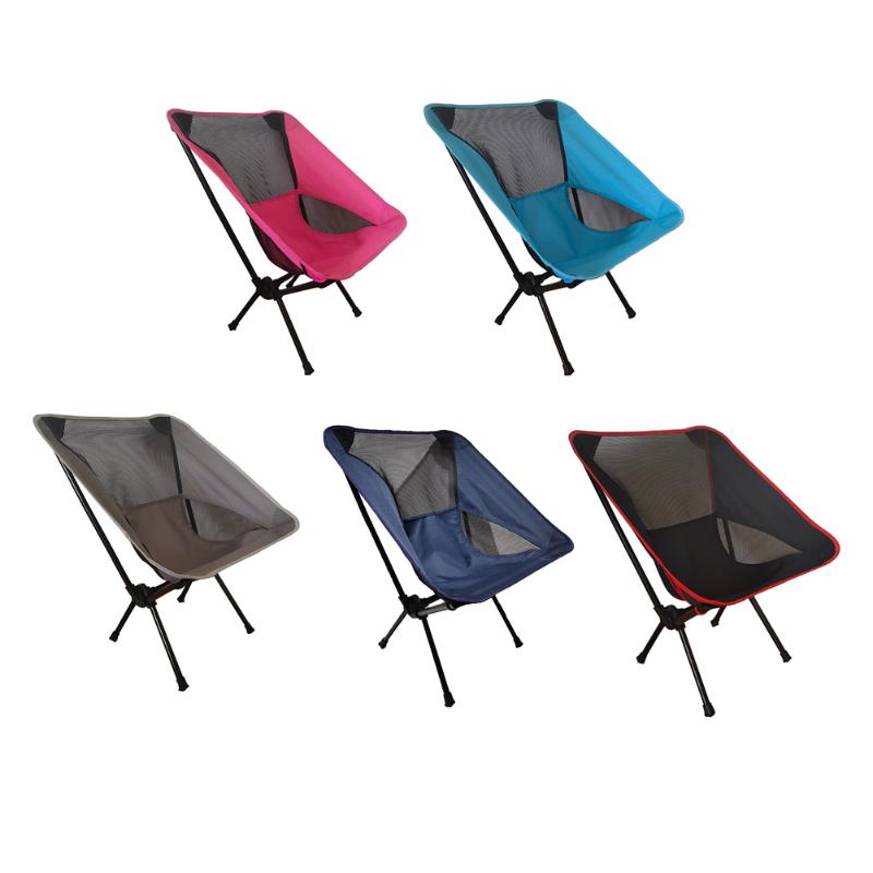 

Folding Camping Moon Chair Travel Beach Fishing Seat Chair with Side Bag Folding Extended Hiking Seat Garden Ultralight Office