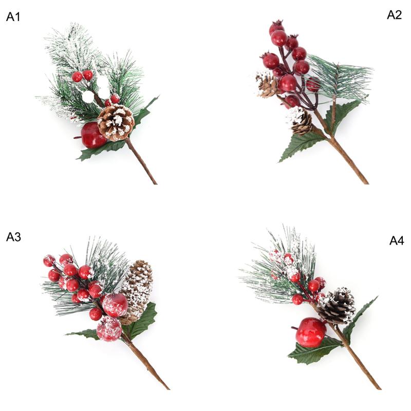 

Artificial Flower Pine Needles Red Berry Pine Cone Branch for Flower Arrangements Christmas Tree Ornaments 2020, A1