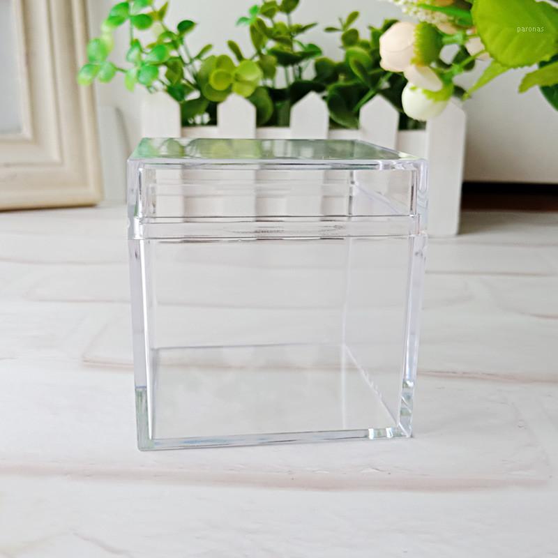 

60pcs/lot Square Storage Packaging Box Clear Plastic Candy Chocolate Gift Box for wedding birthday christmas decoration1