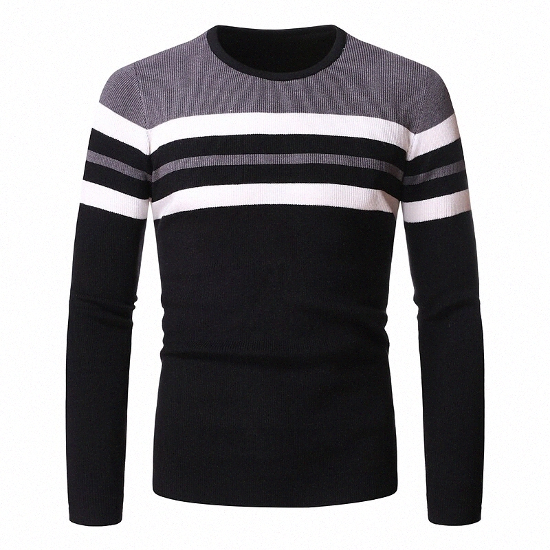 Pull à manches longues à rayures pour hommes cardigans Cardigans Col Col Col Gris Red S9GJ #