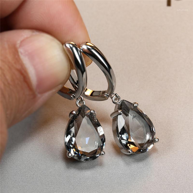 

Antique Black Gradient Zircon Water Drop Earrings For Women Vintage Fashion Rose Gold/Silver Color Dangle Earrings Bridal Gifts1