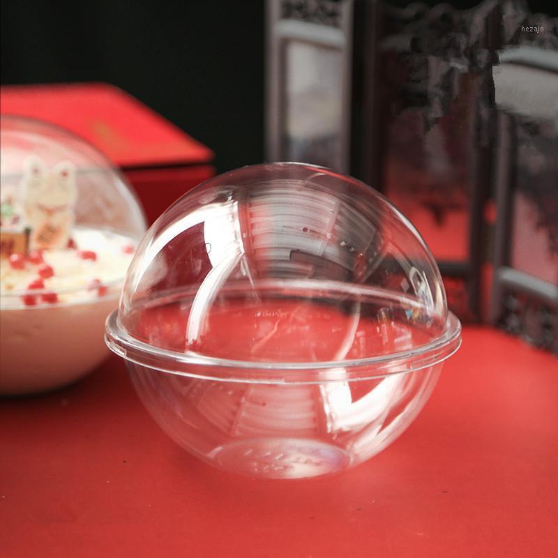 

50pcs Fruit Salad Ball Box Mousse Cake Transparent Hollow Plastic Ball Baking Pastry Packaging Dessert Cup Party Favor Gift box1