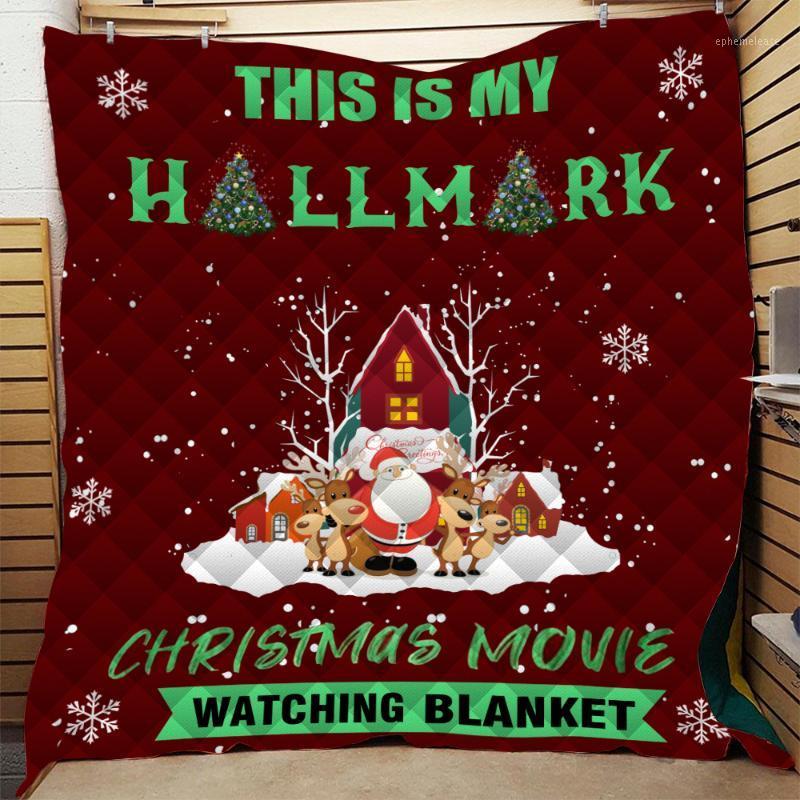 

Santa Claus Dropshipping Merry Christmas Quilt For Kids School Adults Bed Soft Warm Blanket Customize Cotton Quilts King Size1