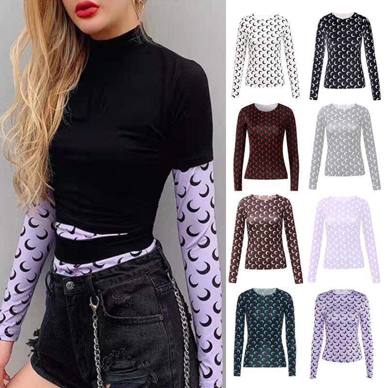 

Women's T-Shirt Silk Inside The Moon Sunscreen T - Shirt Crescent Thin Bottom Female Sweet Wind Jacket Tide Ie Outfit S