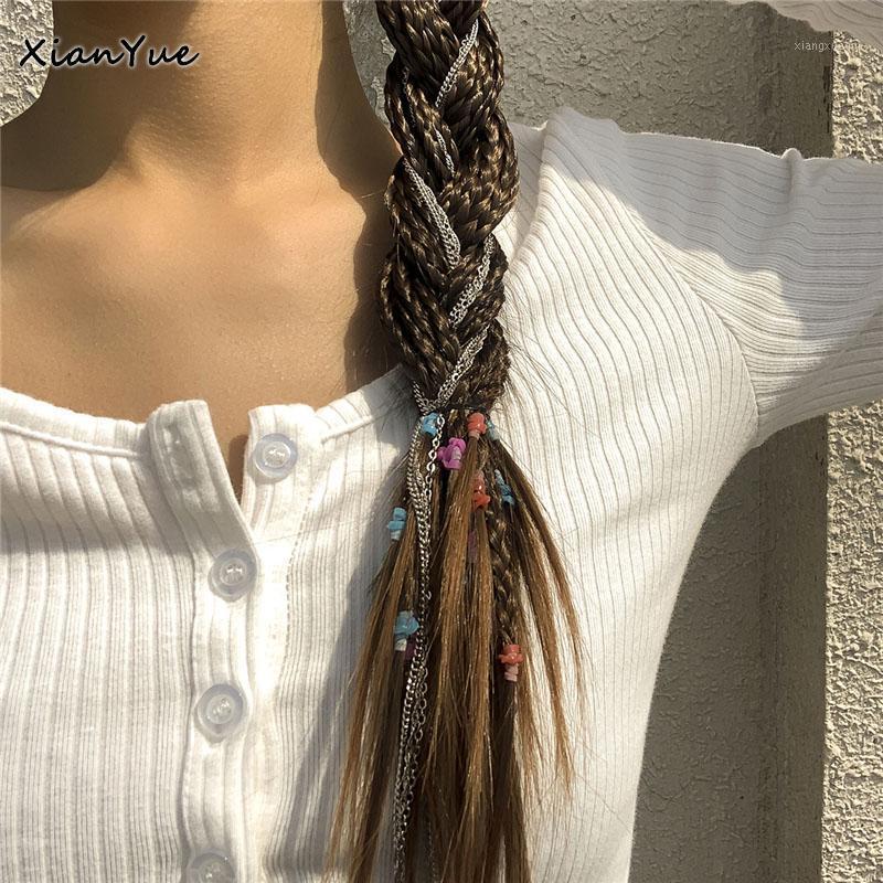 

Hair Clips & Barrettes Hip-hop Invisible Long Tassel Braided Clip Dirty Simple Tied Chain Side Accessory Jewelry Wholesale Items, Golden;silver