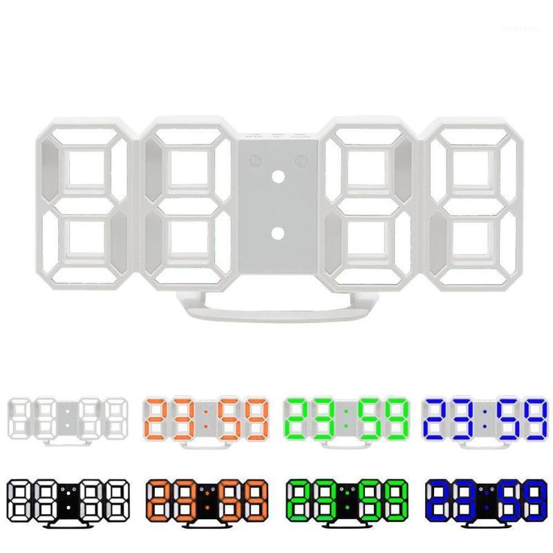 

3D LED Control Wall Display Brightness Bedroom Plastic With snooze function Digital Alarm Clock1