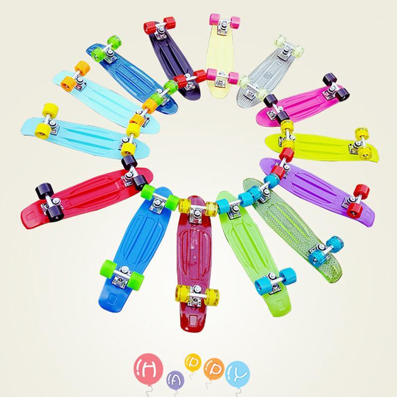 

Flash Wheel Mini Cruiser Skateboard Kids Children Fish Board Retro Penny Scooter Skate Board Truck Bearing Boy Girl Fish Boards1, No flash wheels