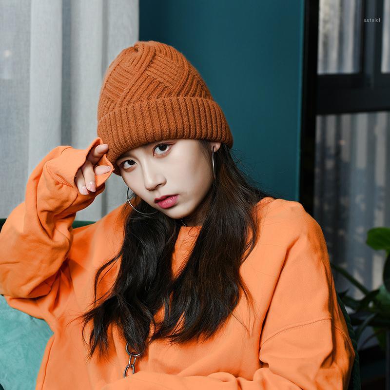 

Winter Hat Women Beanie Knit Autumn Cuffed Brim Warm Cotton Outdoor Skiing Accessory For Teenagers1, Beige