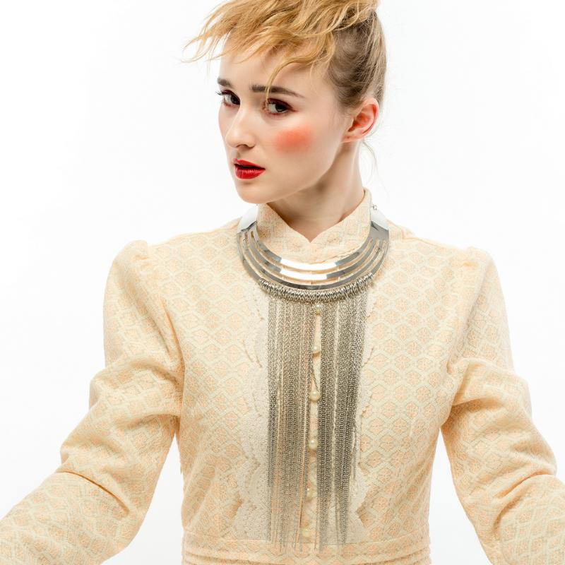 

Chunky Chain Long Pendant Choker Necklace Collar for Women New Design Metal Tassel Statement Ladies Party Necklace Jewelry