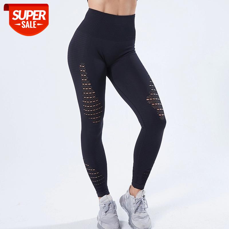 

NORMOV Fitness Women Leggings High Elastic Waist Push Up Jeggings Polyester Solid Seamless Casual Female Workout Leggings #Dl2A, Black;white