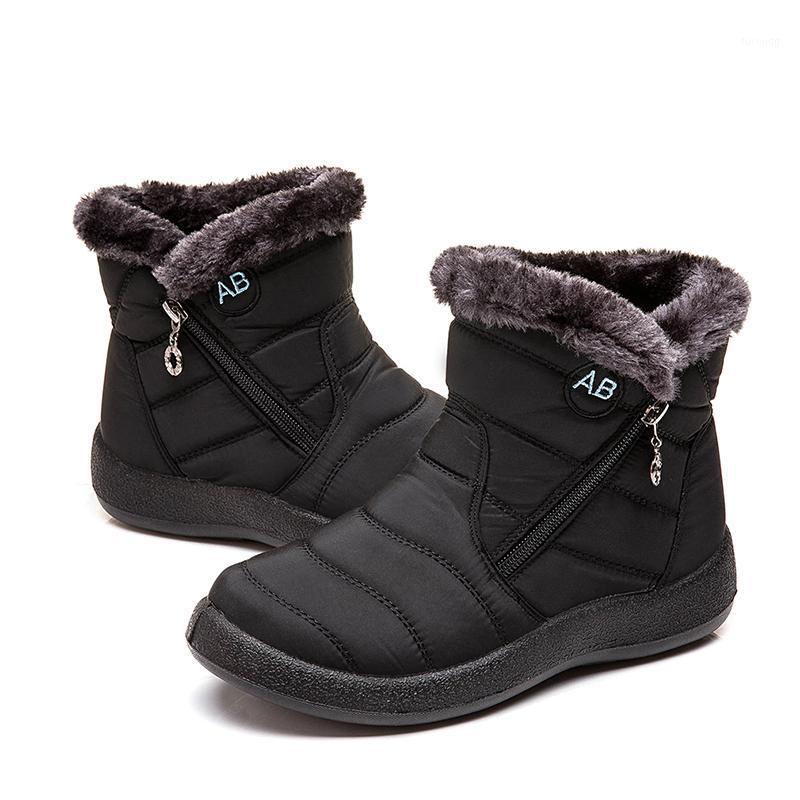 

Female Waterproof Fabric Ankle Boots Women Boots Winter Warm Snow Winter Shoes Botas Mujer Plush Shoes Woman1, Brown