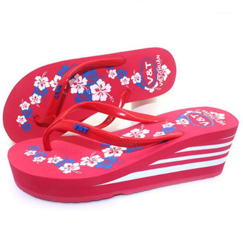 

2020 Women Footwear Summer Flip Flops Wedges Seaside Beachr Casual Platform Women Shoes Thick Bottom Female Beach Slippers1, Royal blue