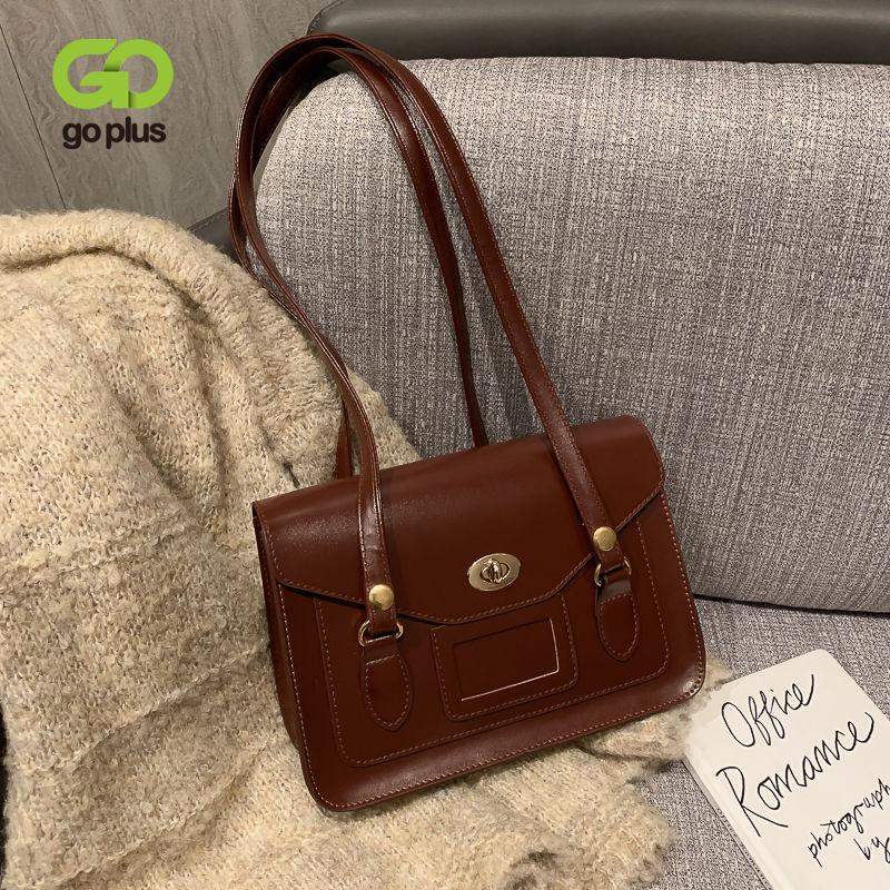 

GOPLUS Retro small bag female 2021 new trendy Korean version of the wild messenger bag Western fashion single shoulder, Black