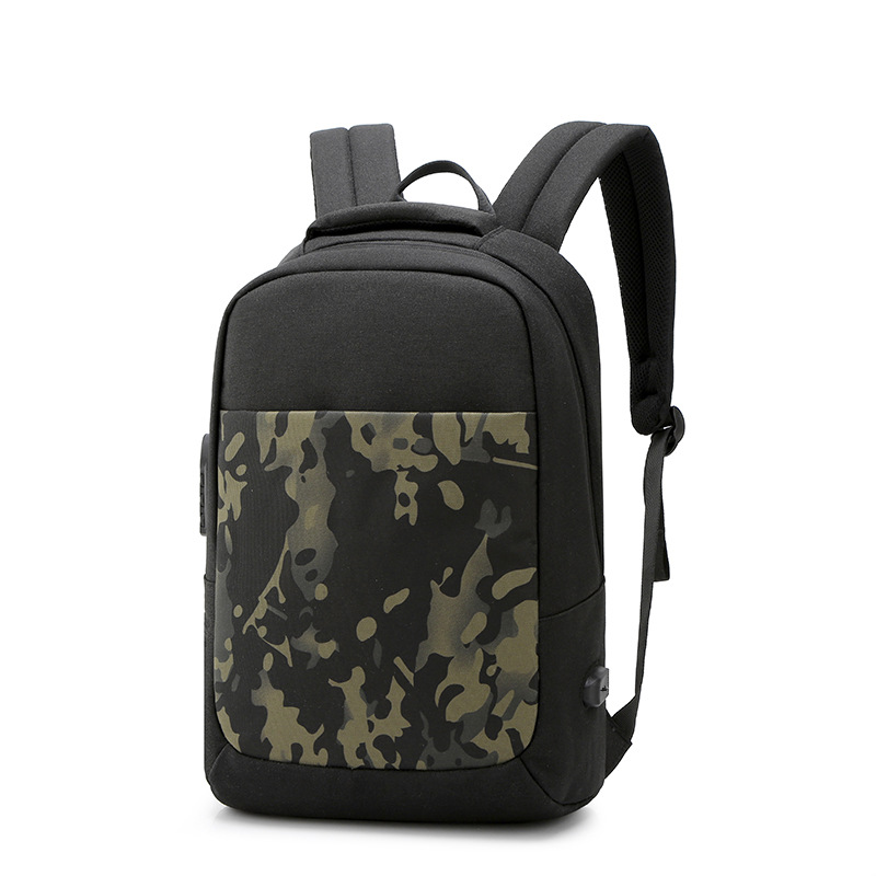 

wholesale men leather shoulder bags college wind light waterproof student bag outdoor sports fitness camouflage backpack fashion anti-theft computer backpacks, Blue