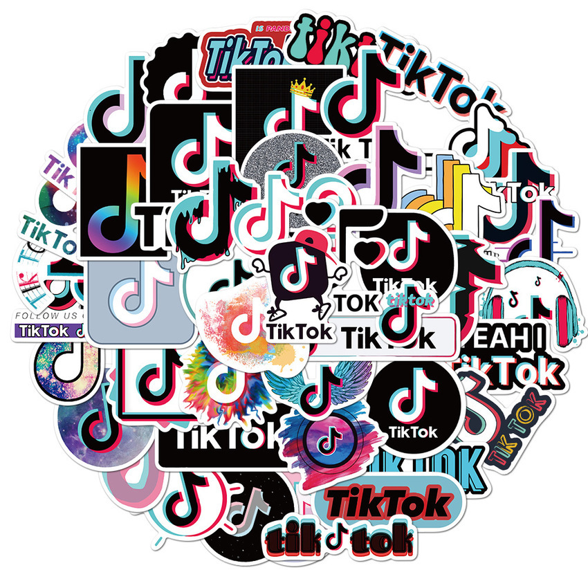 

50 Tiktok Graffiti Sticker, Boot, Computer Personality Helmet Waterproof Sticker. Z9NO