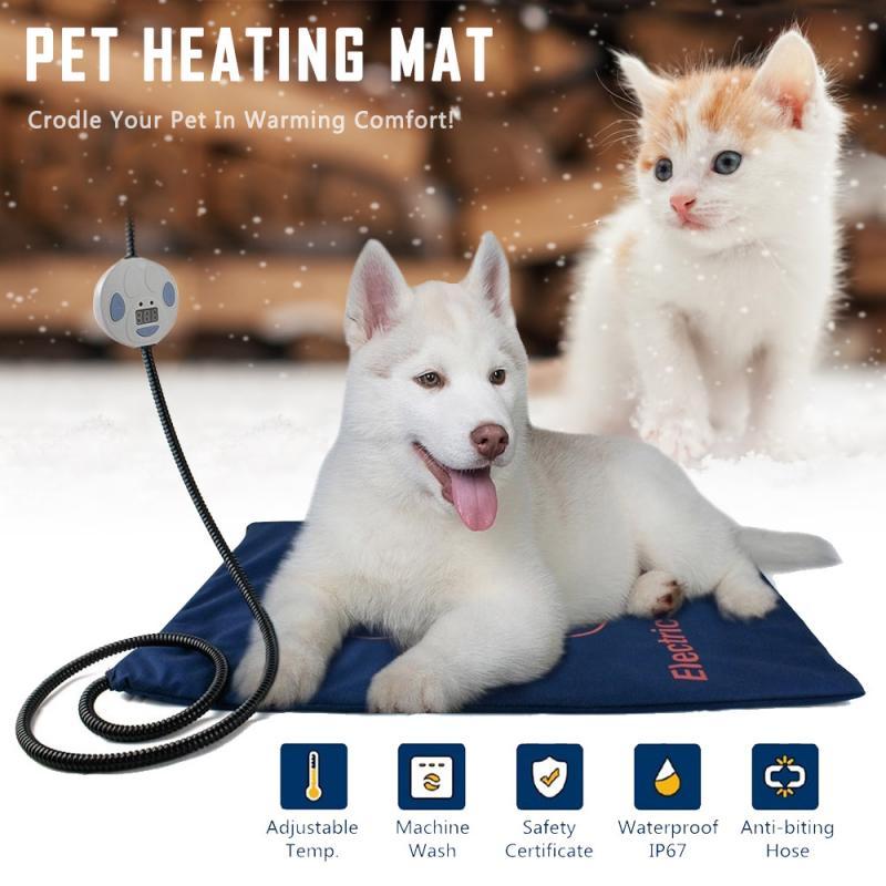 

US/UK/EU Plug Pet Heat Pad Electric Heated Mat Blanket For Puppy Dog Cat Winter Pet Pad Cat Blanket Dog Beds For Small Dogs Home, Us plug