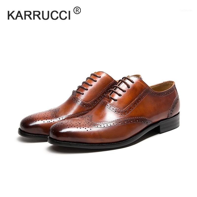 

Genuine Real Leather Men Shiny Dress Shoes Lace Up Round Toe Black Brown Footwear For Gentleman Elegant Party Shoes1