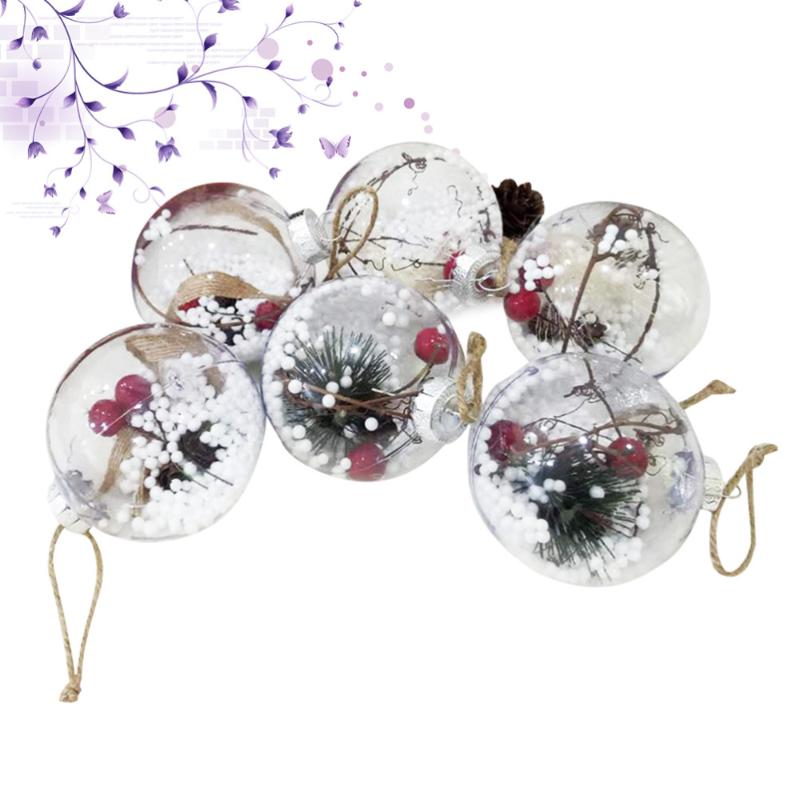 

9pcs Christmas Tree Pendant Transparent Plastic Christmas Balls Xmas Hanging Decoration Children Toys for Home Office Shop Mixed
