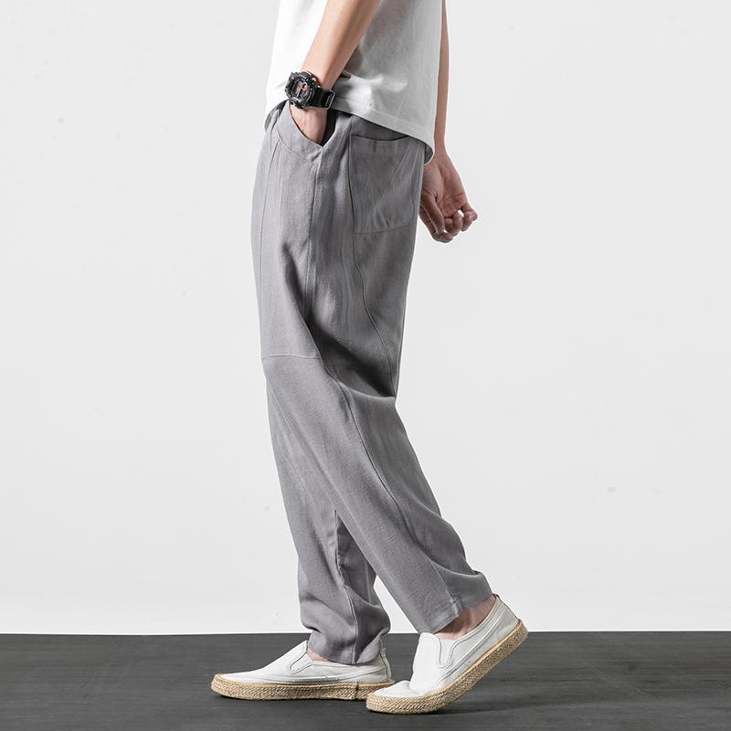 

Plus Size Cotton Linen Harem Pants Mens Jogger Pants 2020 New Arrive Male Solid Casual Summer Track Straight Trousers Mens1, Beige