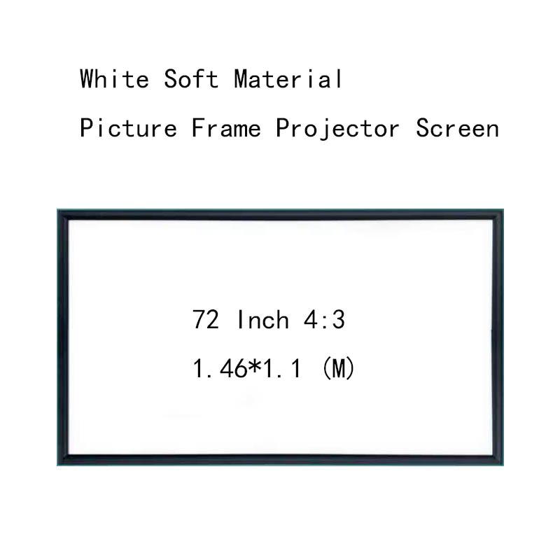 

Thinyou Wall Mounted 72inch 4:3 White Soft Material Picture frame projector screen 4.5CM frame Beamer Screen for Home bar