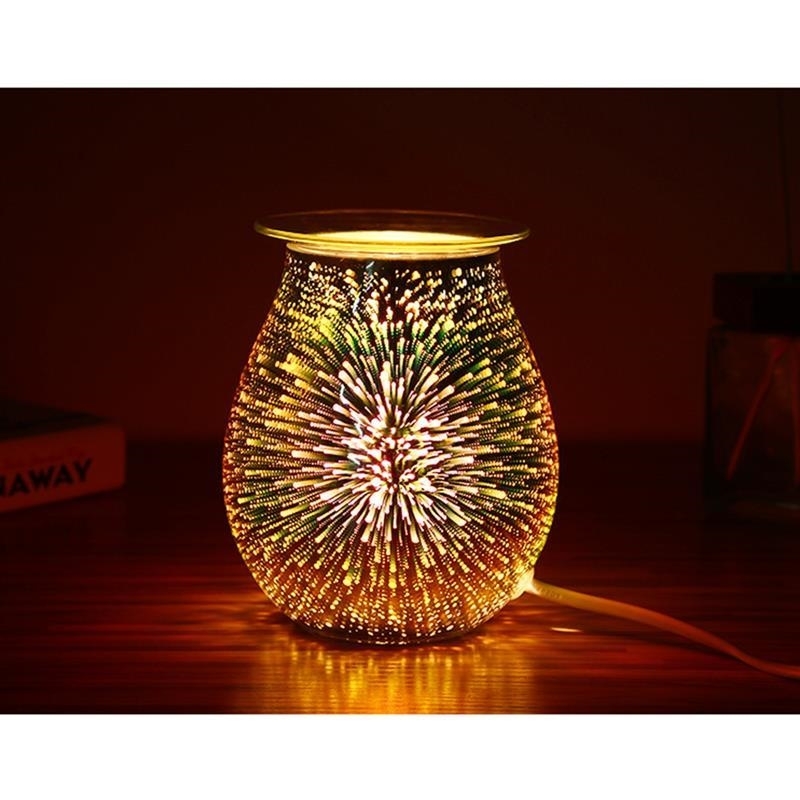 

Essential Air Aroma Oil Diffuser Electric Aromatherapy Lamp 3D Glass Aromatherapy Diffuser Wax Melt Warmer Glass Candle Lamp 201009