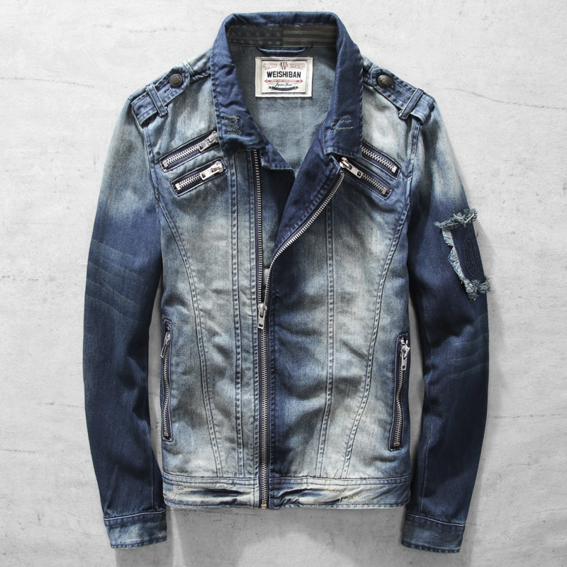 

2021 Men Denim New Jeans Thin Jacket Fashion Sleeve A3324 4IDM, Denim blue. 1